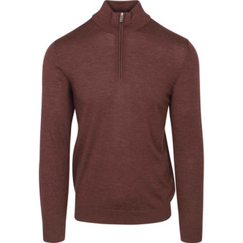 Sweat-shirt Pullover Half Zip Laine Merino Burgundy - Profuomo - Modalova