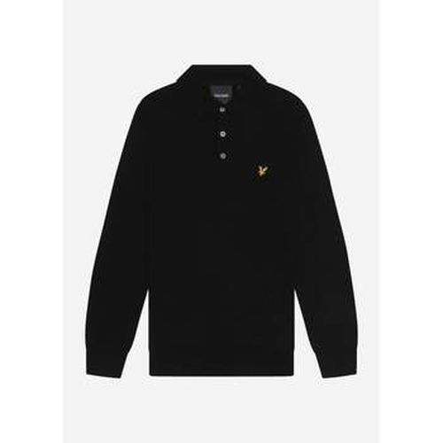 Pull Polo tricoté à manches longues en coton mérinos - de jais - Lyle & Scott - Modalova