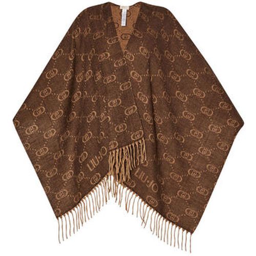 Echarpe Poncho avec logo monogramme jacquard - Liu Jo - Modalova