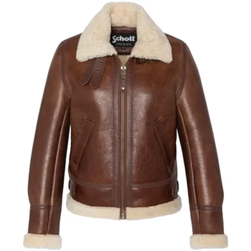 Blouson Blouson bombardier en cuir Ref 25781 Moka - Schott - Modalova