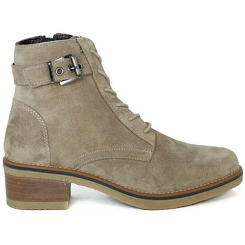 Bottines BOTÍN DE CORDONES EN SERRAJE CAMEL L-307 - Porronet - Modalova