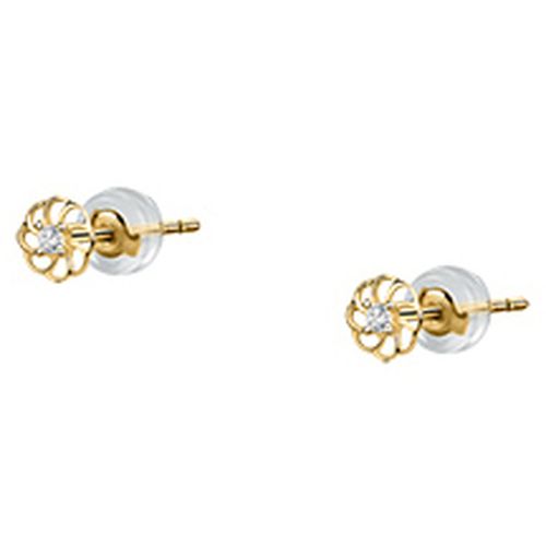 Bijoux Boucles d'oreilles en or 375/1000 et zircon - Cleor - Modalova