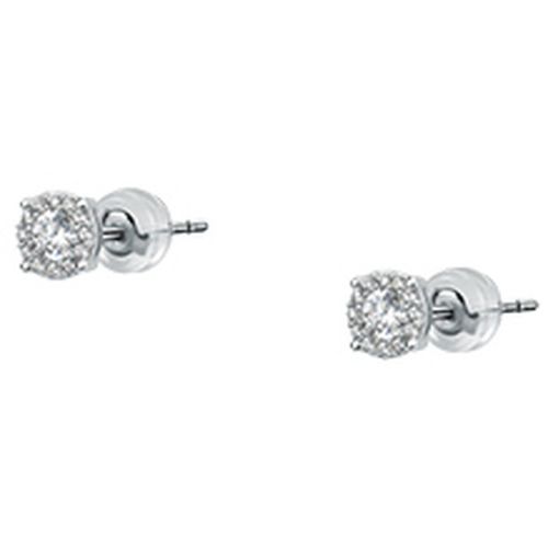 Bijoux Boucles d'oreilles en or 375/1000 et zircon - Cleor - Modalova