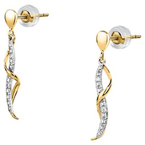 Bijoux Boucles d'oreilles en or 375/1000 et diamant - Cleor - Modalova