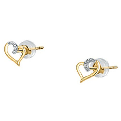 Bijoux Boucles d'oreilles en or 375/1000 et diamant - Cleor - Modalova