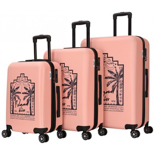 Valise Set de 3 valises 4 roues ABS - TROPICAL DREAM - Deeluxe - Modalova