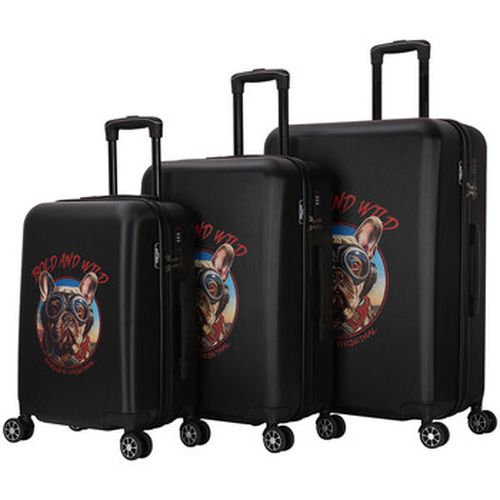 Valise Set de 3 valises 4 roues ABS - DOGGY RIDER - Deeluxe - Modalova