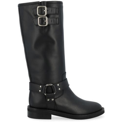 Bottes Botte de motard en cuir noir avec boucles - Via Roma 15 - Modalova