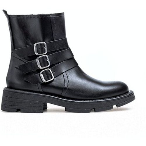 Bottines BOTÍN DE PIEL NEGRO CON TRIPLE HEBILLA ELZE 004 - YOKONO - Modalova