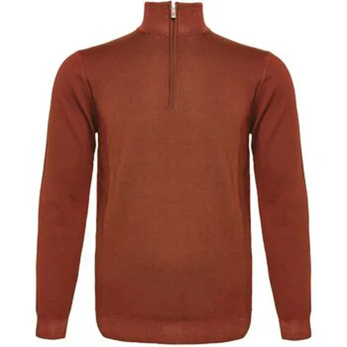 Sweat-shirt R2 Half Zip Pull Laine Merino Brique - R2 Amsterdam - Modalova