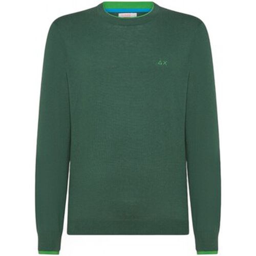 Gilet MAGLIONE GIROCOLLO CONTRASTO UOMO VERDE SCURO K44125 - Sun68 - Modalova