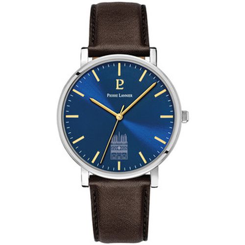 Montre COEUR BATTANT Argenté Cadran Bracelet Cuir Brun 20 MM - Pierre Lannier - Modalova