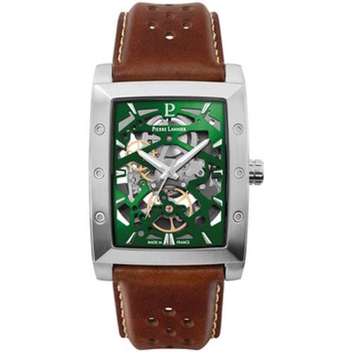 Montre HECTOR Argenté Cadran Bracelet Cuir Brun 26 MM - Pierre Lannier - Modalova