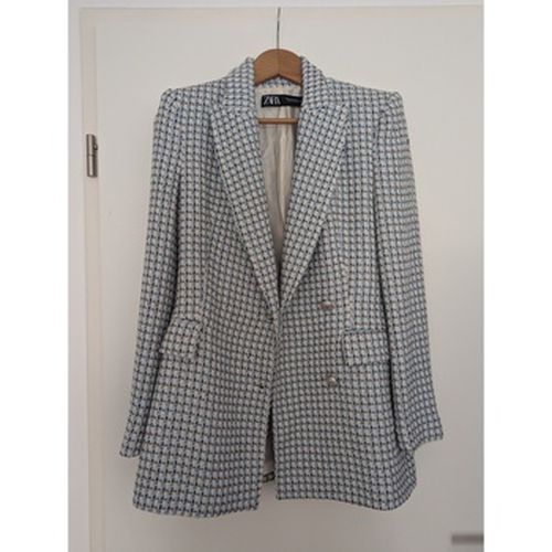 Veste Superbe Blazer pied de poule ciel blanc marron - Zara - Modalova