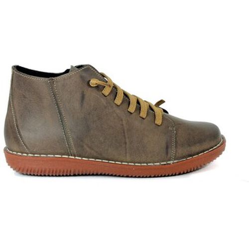 Bottines BOTÍN DE PIEL TAUPE CON CORDONES PLANO INCOBUCK 6810R - Aplauso - Modalova