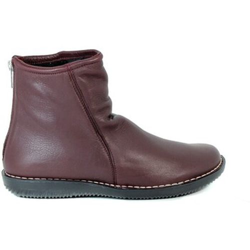 Bottines BOTÍN BURDEOS DE PIEL PLANO PARA MUJER MINERVA 6824 - Aplauso - Modalova