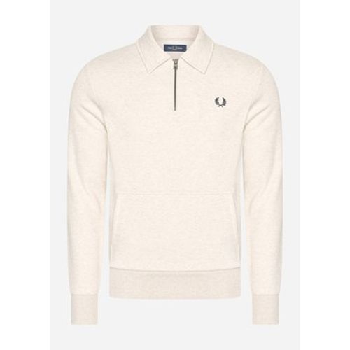 Pull Sweatshirt demi-zip à dos en polaire - porridge marl - Fred Perry - Modalova