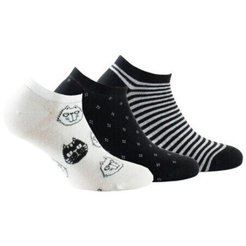 Chaussettes Lot de 3 paires d'invisibles assorties en coton - Kindy - Modalova