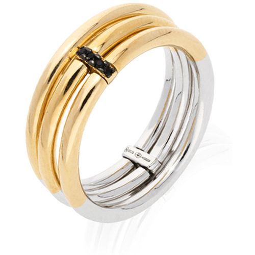 Bijoux Bague Argent Triple Elise Zirconiums Noir - Orusbijoux - Modalova