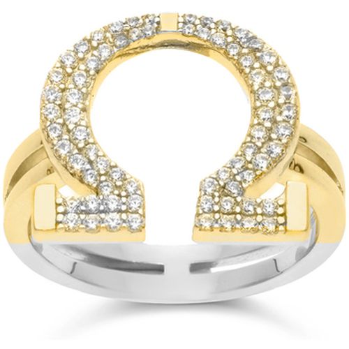 Bijoux Bague En Argent Omega Serti De Pierres Blanches - Orusbijoux - Modalova