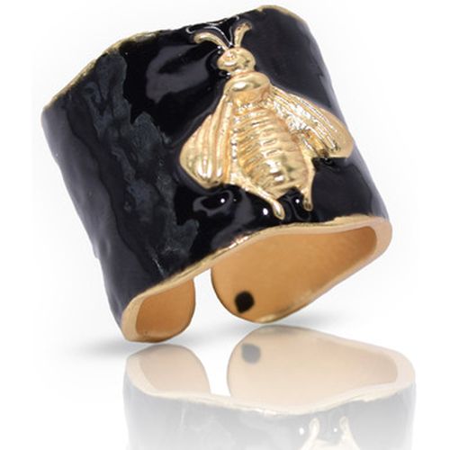 Bague R71087 Bague Bourdon en émail Noir - Karine Sultan - Modalova