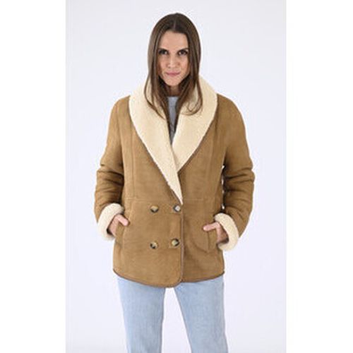 Manteau Caban peau lainée camel-048006 - La Canadienne - Modalova