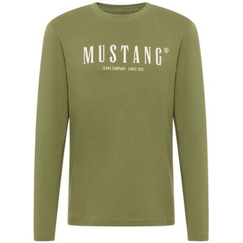 T-shirt T-shirt coton col rond manches longues droit - Mustang - Modalova