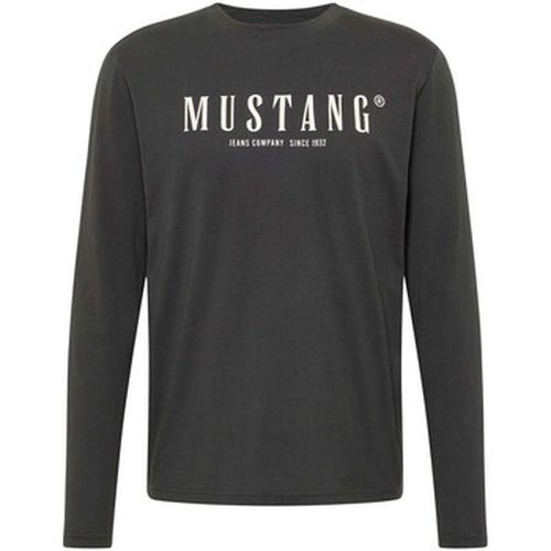 T-shirt T-shirt coton col rond manches longues droit - Mustang - Modalova