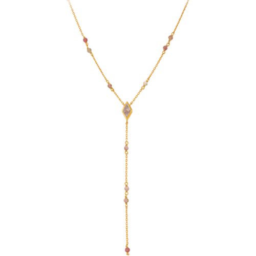 Collier Collier En Argent Cravate Pierre Naturelle Quartz Rose - Orusbijoux - Modalova