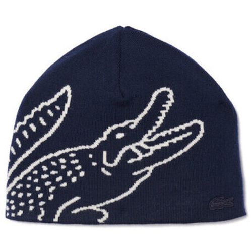 Bonnet BONNET EN LAINE JACQUARD AVEC CROCODILE MARINE - Lacoste - Modalova