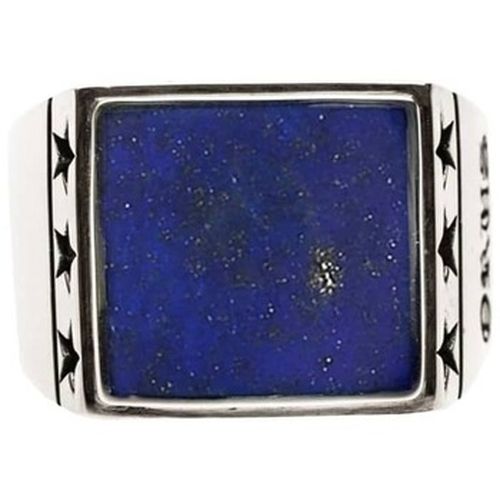 Bijoux Chevalière étoiles Lapis Argent - Orusbijoux - Modalova