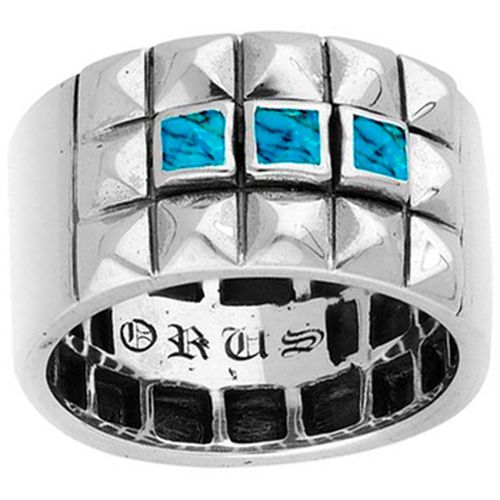 Bijoux Bague Argent Punk Et Pierres Turquoise - Orusbijoux - Modalova