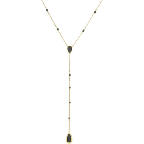 Collier Collier Argent Cravate Pierres Spinelle Noire - Orusbijoux - Modalova