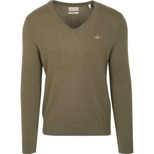 Sweat-shirt Pullover Col-V Wool Blend Army - Gant - Modalova