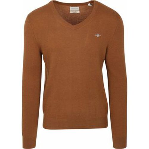 Sweat-shirt Pullover Col-V Wool Blend Camel - Gant - Modalova