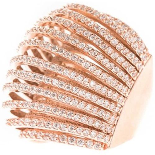 Bijoux Bague Incurvée Multi-anneaux Rose - Orusbijoux - Modalova