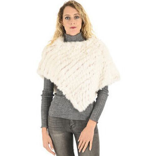 Manteau Poncho en lapin craie-044876 - La Canadienne - Modalova