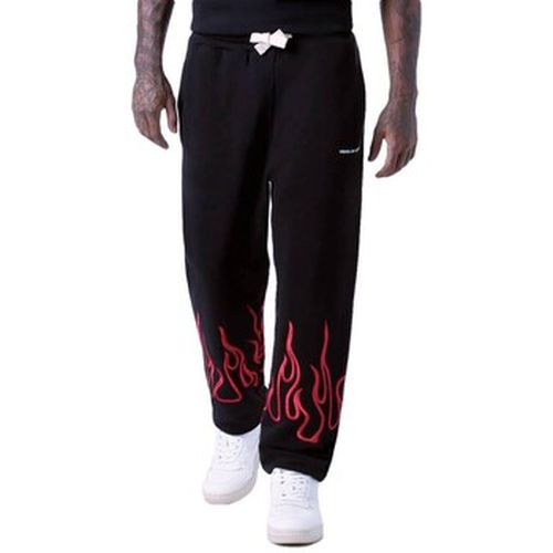 Pantalon Pantalon avec flammes brodes rouges - Vision Of Super - Modalova