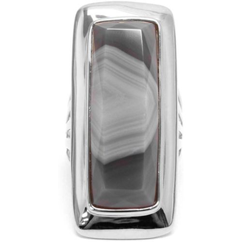 Bijoux Bague à Volume En Argent Longue En Pierre Naturelle Agate - Orusbijoux - Modalova