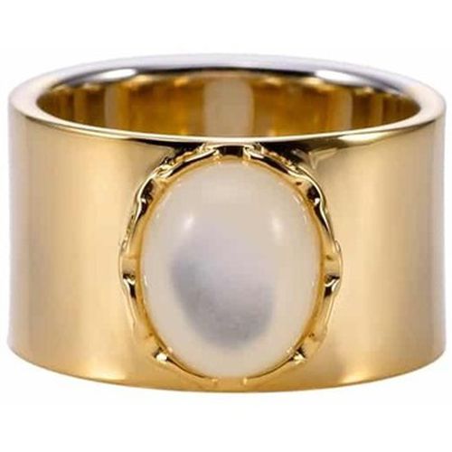 Bijoux Bague Chaine Argent Doré Céline Pierre Nacre - Orusbijoux - Modalova