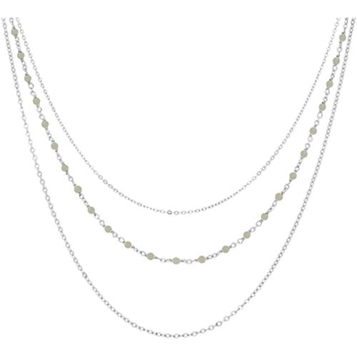 Collier Collier Argent Rhodié Triple Collier Petite Perles Pierre - Orusbijoux - Modalova