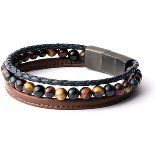 Bracelets Bracelet triple oeil de tigre/cuir - Gemini - Modalova