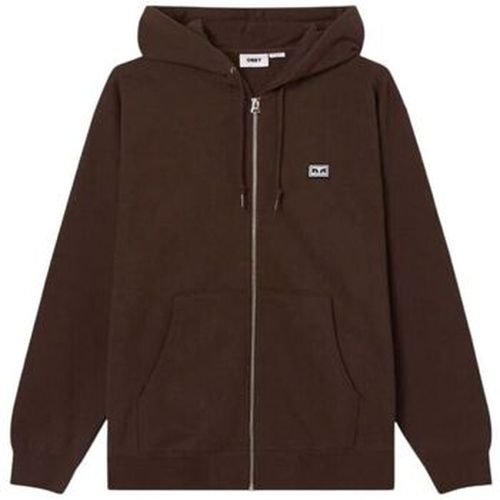 Sweat-shirt Pull Established Works Eyes Hood Java Brown - Obey - Modalova