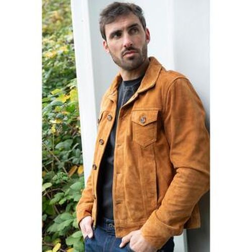 Veste JEANS JACKET SUEDE COGNAC - Serge Pariente - Modalova