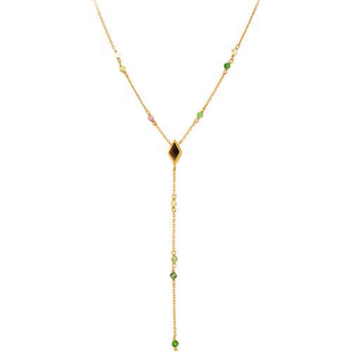 Collier Collier En Argent Cravate Pierre Naturelle Tourmaline - Orusbijoux - Modalova