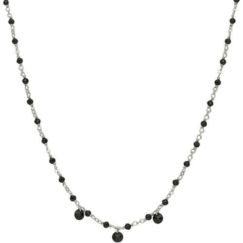 Collier Collier En Argent Rhodié Pierres Naturelles Spinelle Noir - Orusbijoux - Modalova