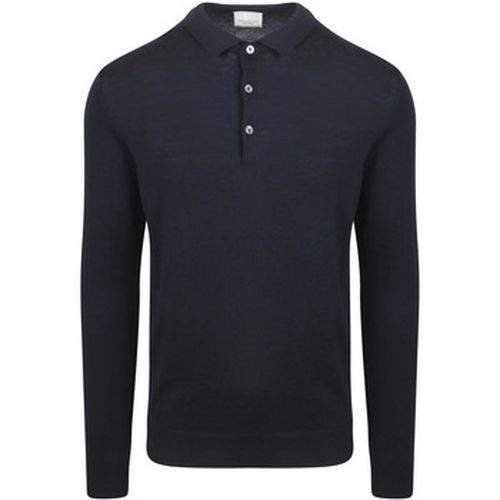 Sweat-shirt Longsleeve Polo Laine Merino Marine - Profuomo - Modalova