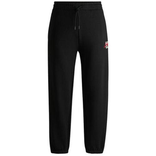 Pantalon BAS DE SURVÊTEMENT EN MOLLETON DE COTON À DOUBLE LOGO H - BOSS - Modalova