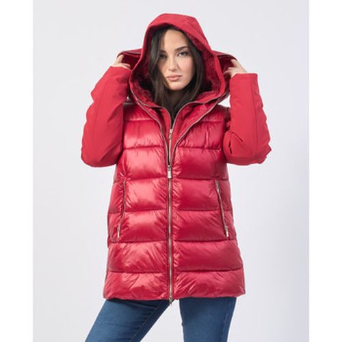 Manteau veste longue à capuche et col montant - Yes Zee - Modalova