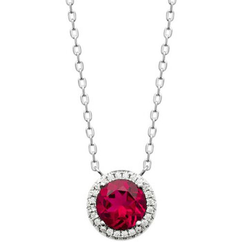 Collier Collier argent rhodié pendentif rouge - Brillaxis - Modalova